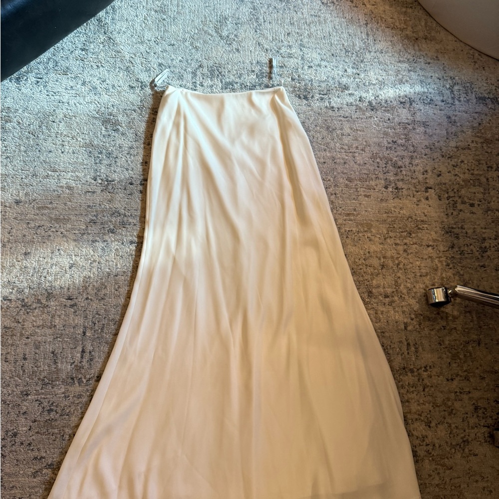 Tadashi Shoji Cream Asymmetrical Maxi Skirt for Cocktail